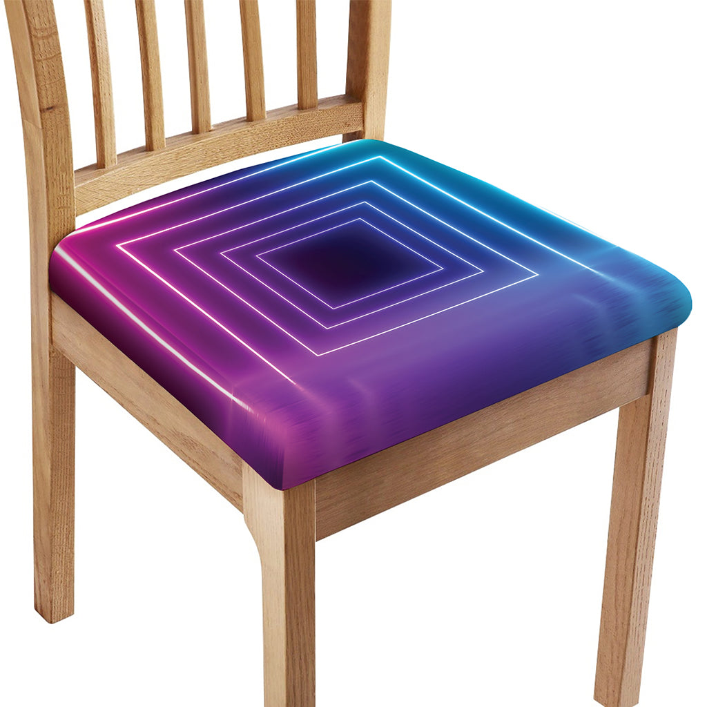 Pink And Teal Tunnel Lights Print Chair Cushion Cover