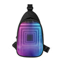Pink And Teal Tunnel Lights Print Sling Bag