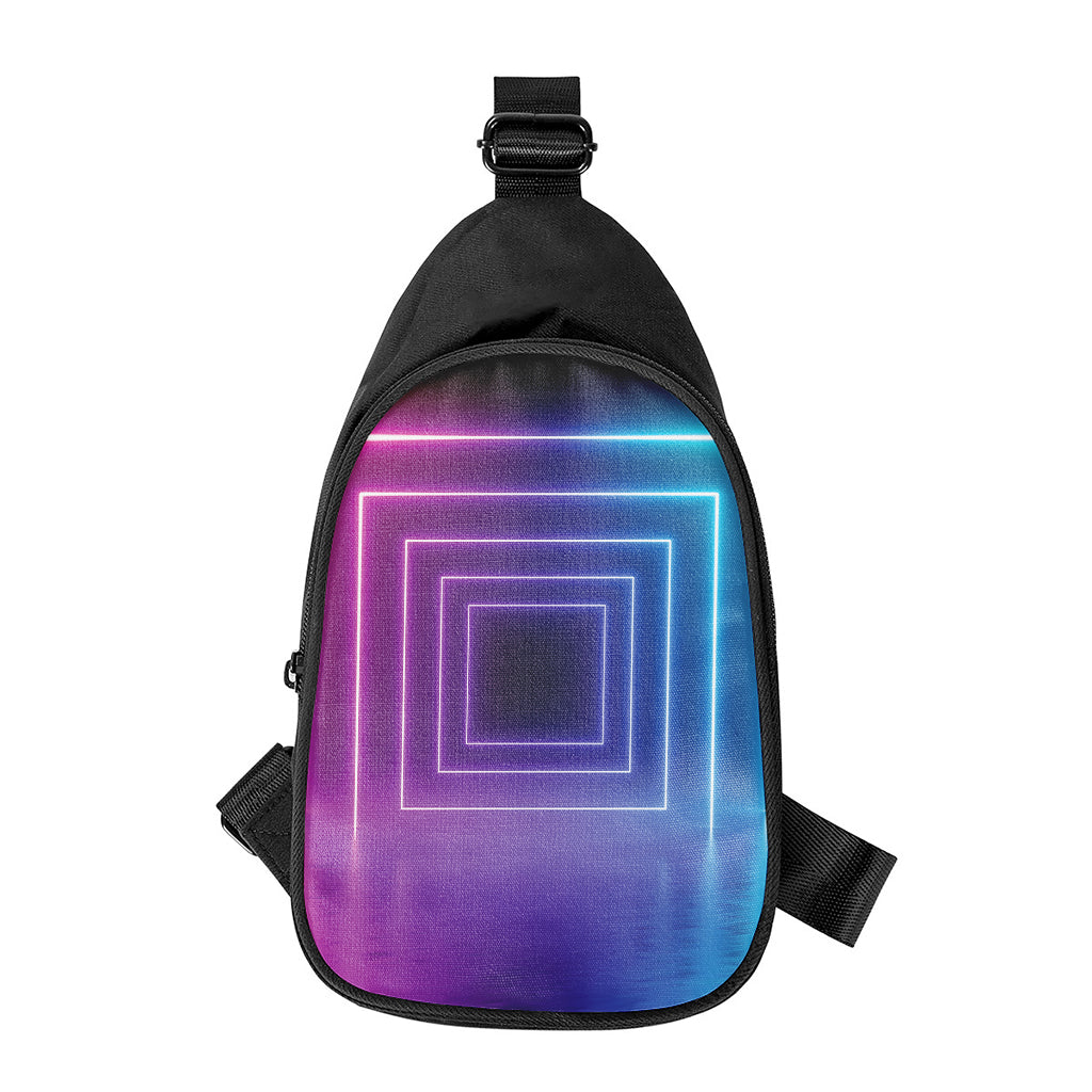 Pink And Teal Tunnel Lights Print Chest Bag