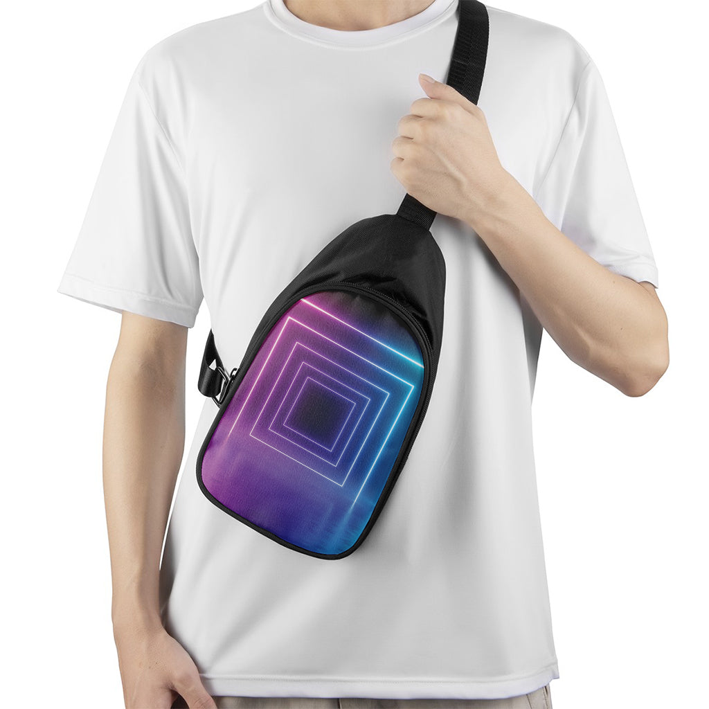 Pink And Teal Tunnel Lights Print Chest Bag