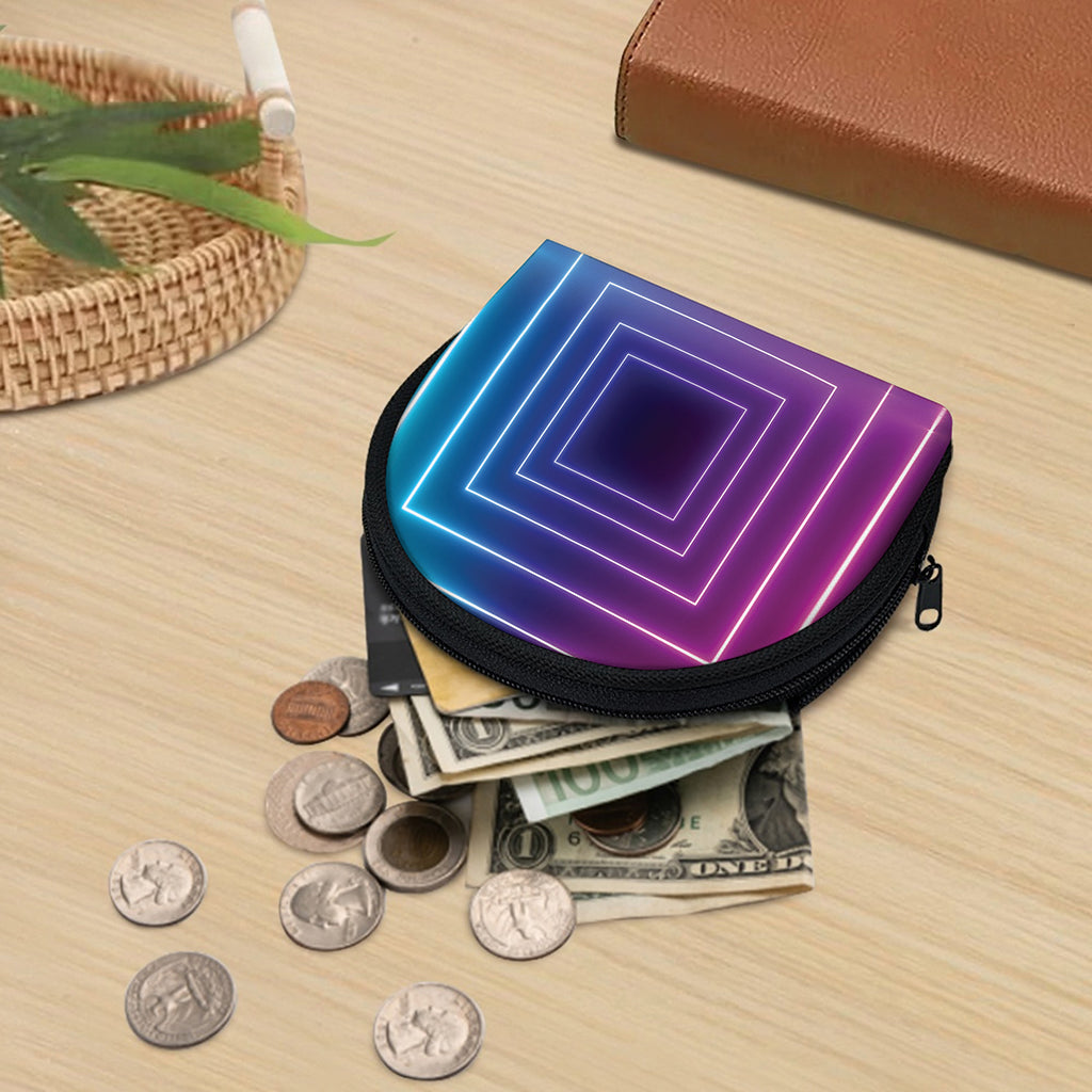 Pink And Teal Tunnel Lights Print Coin Purse