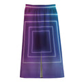 Pink And Teal Tunnel Lights Print Cotton Front Slit Maxi Skirt