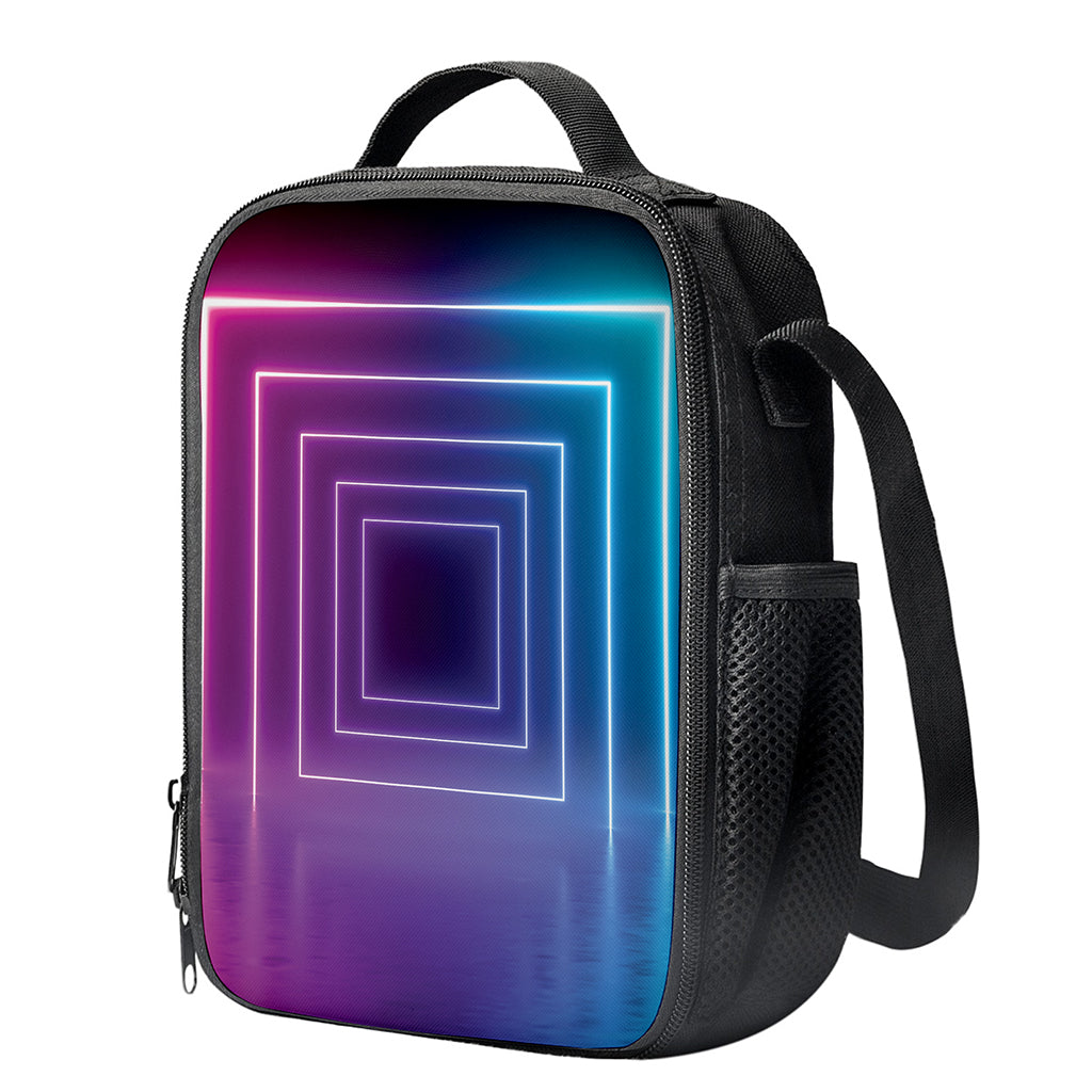 Pink And Teal Tunnel Lights Print Crossbody Lunch Bag