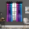 Pink And Teal Tunnel Lights Print Grommet Curtain Panels