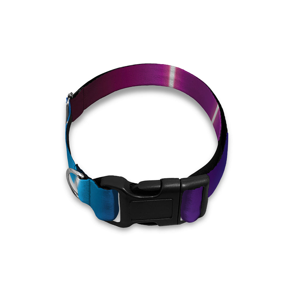 Pink And Teal Tunnel Lights Print Dog Collar