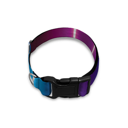 Pink And Teal Tunnel Lights Print Dog Collar
