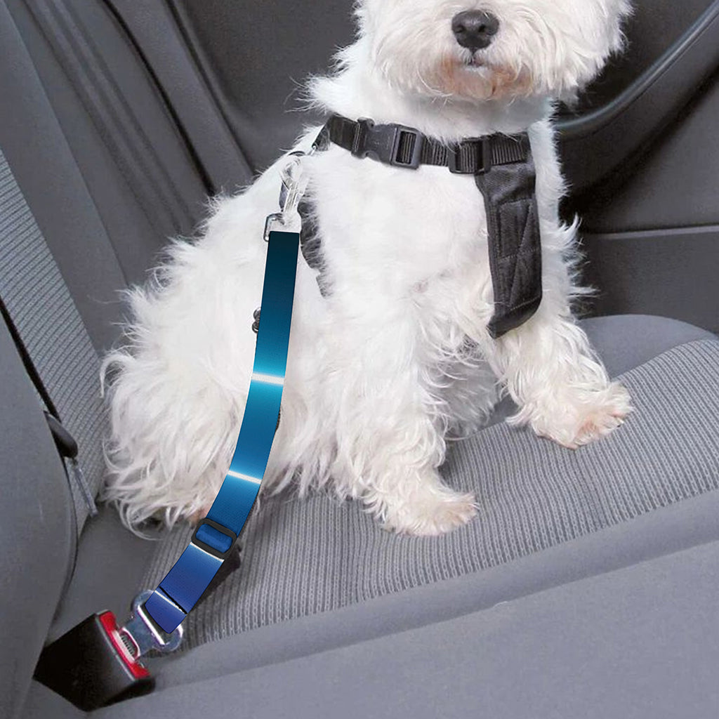 Pink And Teal Tunnel Lights Print Dog Seat Belt