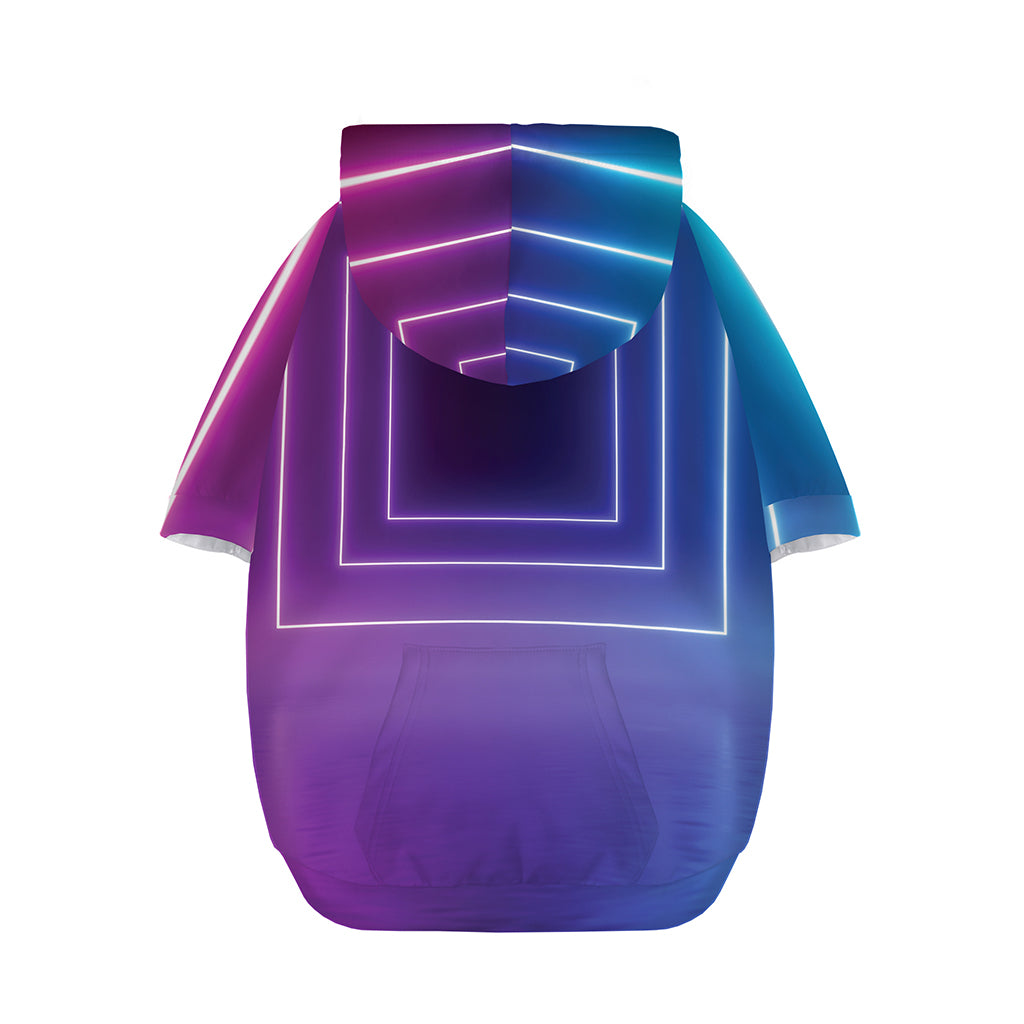 Pink And Teal Tunnel Lights Print Dog Zip Up Hoodie