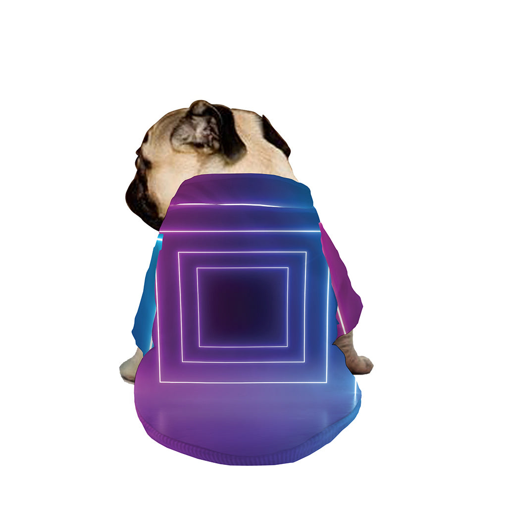 Pink And Teal Tunnel Lights Print Dog Zip Up Jacket