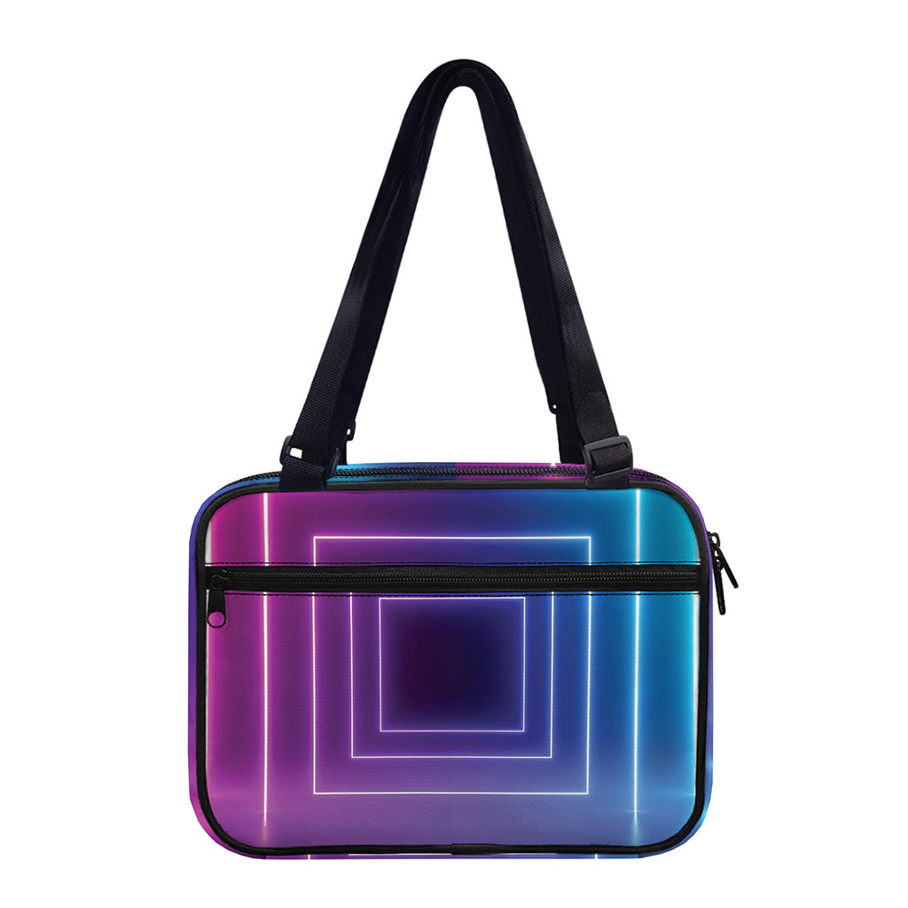 Pink And Teal Tunnel Lights Print Double Strap Bible Bag