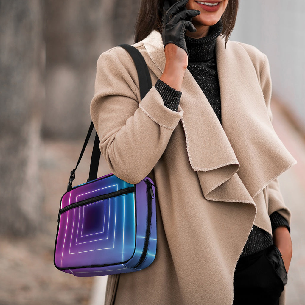 Pink And Teal Tunnel Lights Print Double Strap Bible Bag