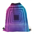 Pink And Teal Tunnel Lights Print Drawstring Bag