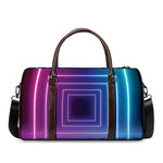 Pink And Teal Tunnel Lights Print Duffle Bag