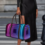 Pink And Teal Tunnel Lights Print Duffle Bag