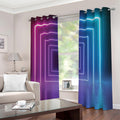 Pink And Teal Tunnel Lights Print Extra Wide Grommet Curtains