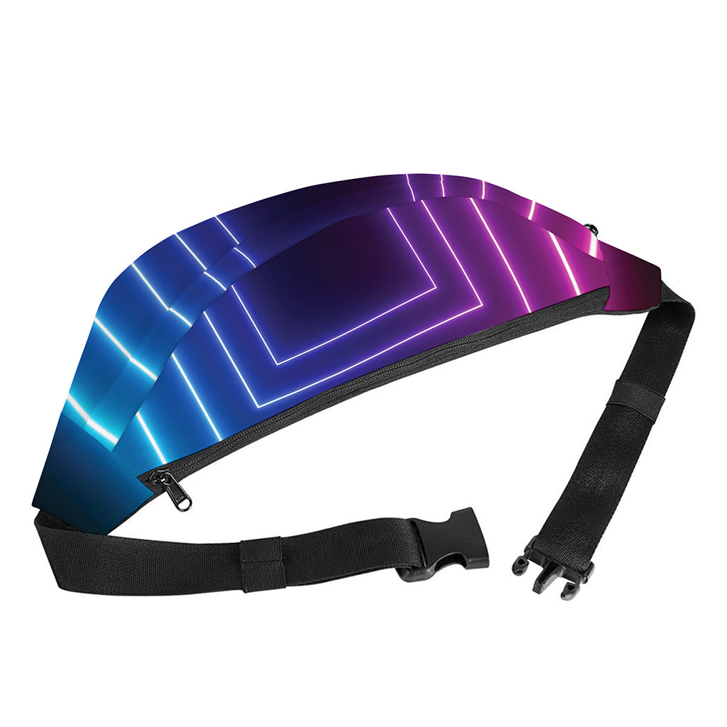 Pink And Teal Tunnel Lights Print Fanny Pack