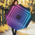 Pink And Teal Tunnel Lights Print Foldable Umbrella