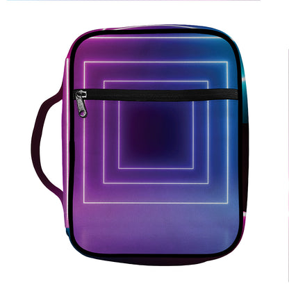 Pink And Teal Tunnel Lights Print Front Pocket Bible Bag