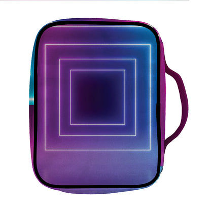 Pink And Teal Tunnel Lights Print Front Pocket Bible Bag