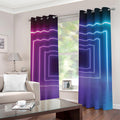 Pink And Teal Tunnel Lights Print Grommet Curtains