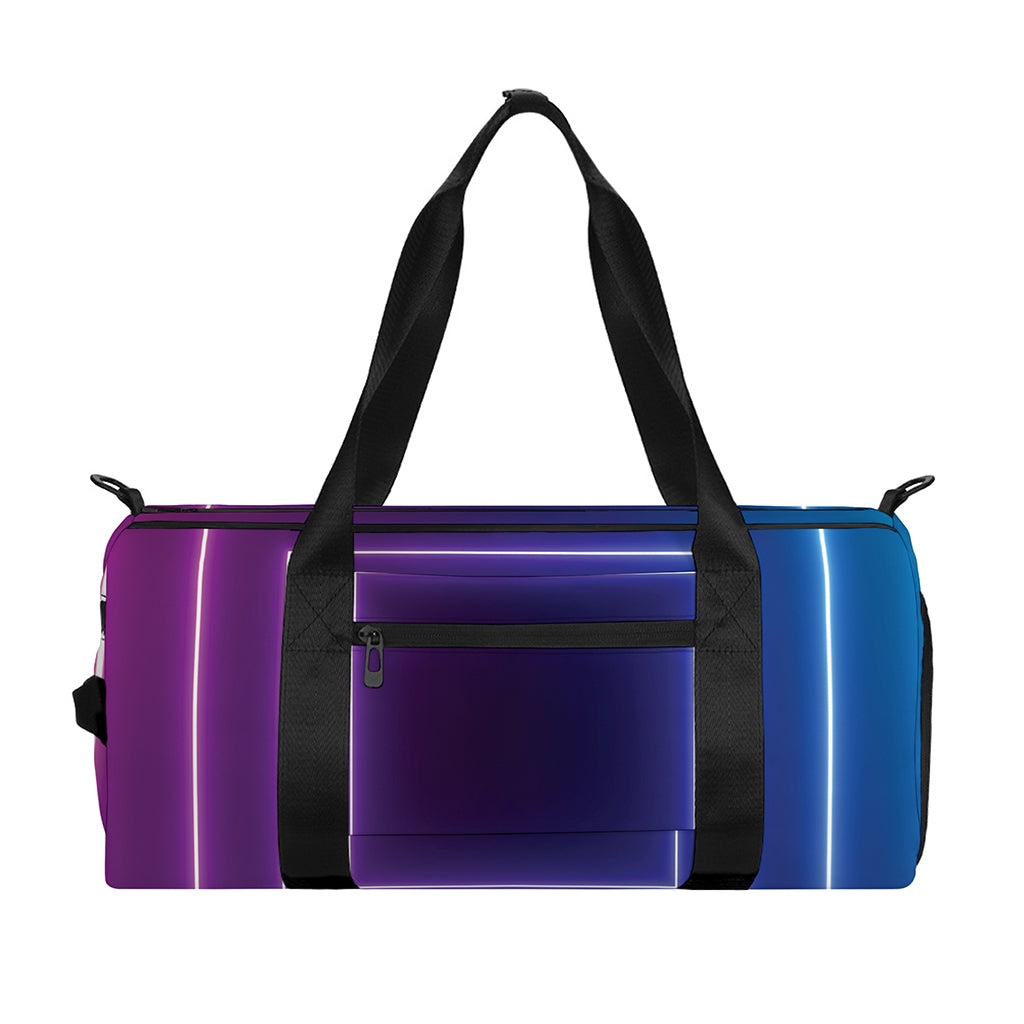 Pink And Teal Tunnel Lights Print Gym Bag