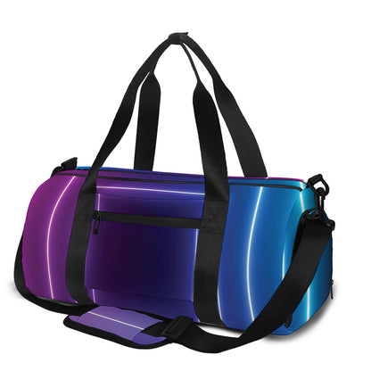 Pink And Teal Tunnel Lights Print Gym Bag