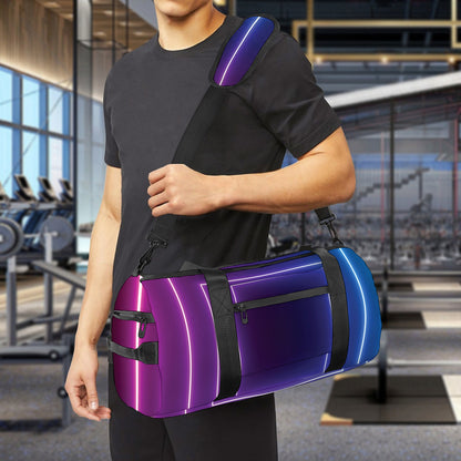 Pink And Teal Tunnel Lights Print Gym Bag