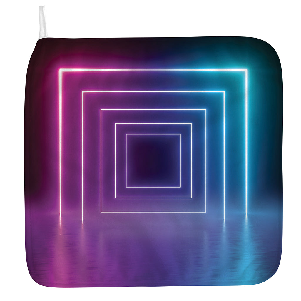 Pink And Teal Tunnel Lights Print Hand Towel
