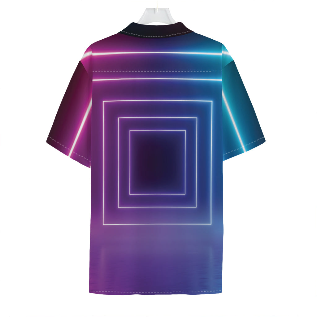 Pink And Teal Tunnel Lights Print Hawaiian Shirt