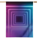 Pink And Teal Tunnel Lights Print House Flag