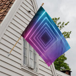 Pink And Teal Tunnel Lights Print House Flag