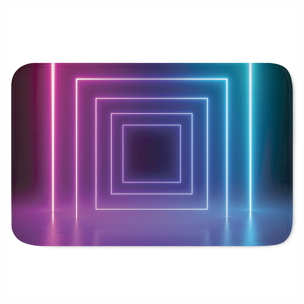 Pink And Teal Tunnel Lights Print Indoor Door Mat