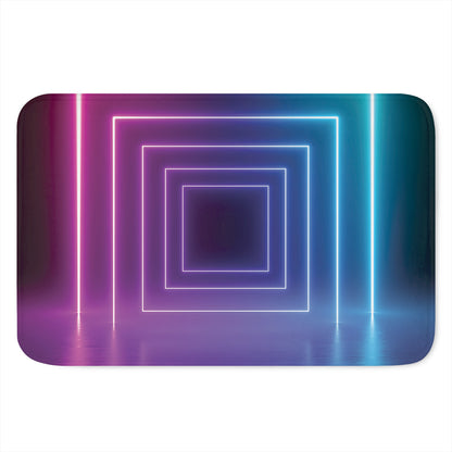 Pink And Teal Tunnel Lights Print Indoor Door Mat