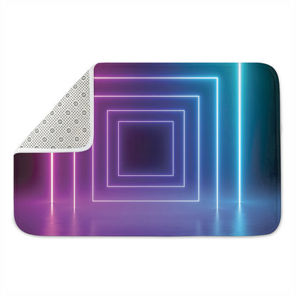 Pink And Teal Tunnel Lights Print Indoor Door Mat