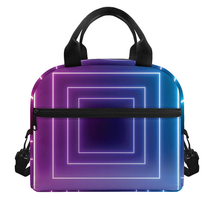 Pink And Teal Tunnel Lights Print Insulated Lunch Bag