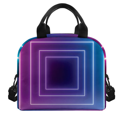 Pink And Teal Tunnel Lights Print Insulated Lunch Bag