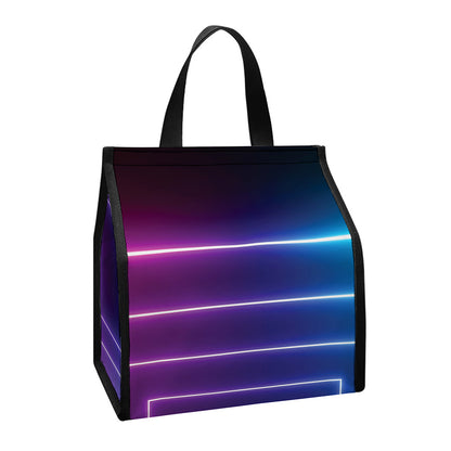 Pink And Teal Tunnel Lights Print Insulated Lunch Tote