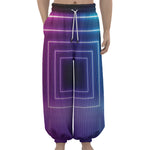 Pink And Teal Tunnel Lights Print Lantern Pants