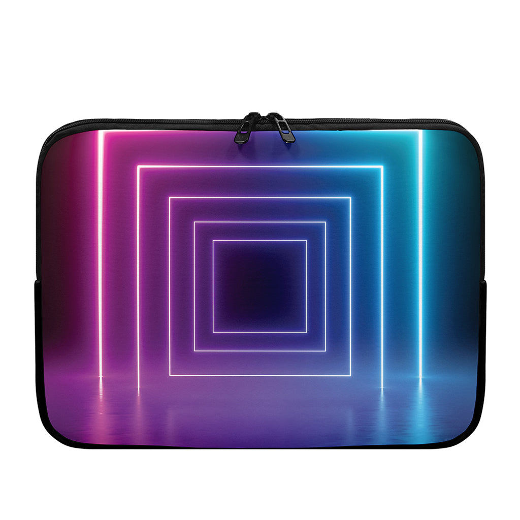 Pink And Teal Tunnel Lights Print Laptop Sleeve
