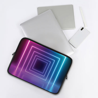 Pink And Teal Tunnel Lights Print Laptop Sleeve
