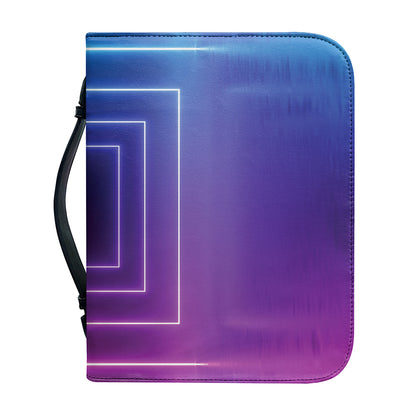 Pink And Teal Tunnel Lights Print Leather Bible Cover