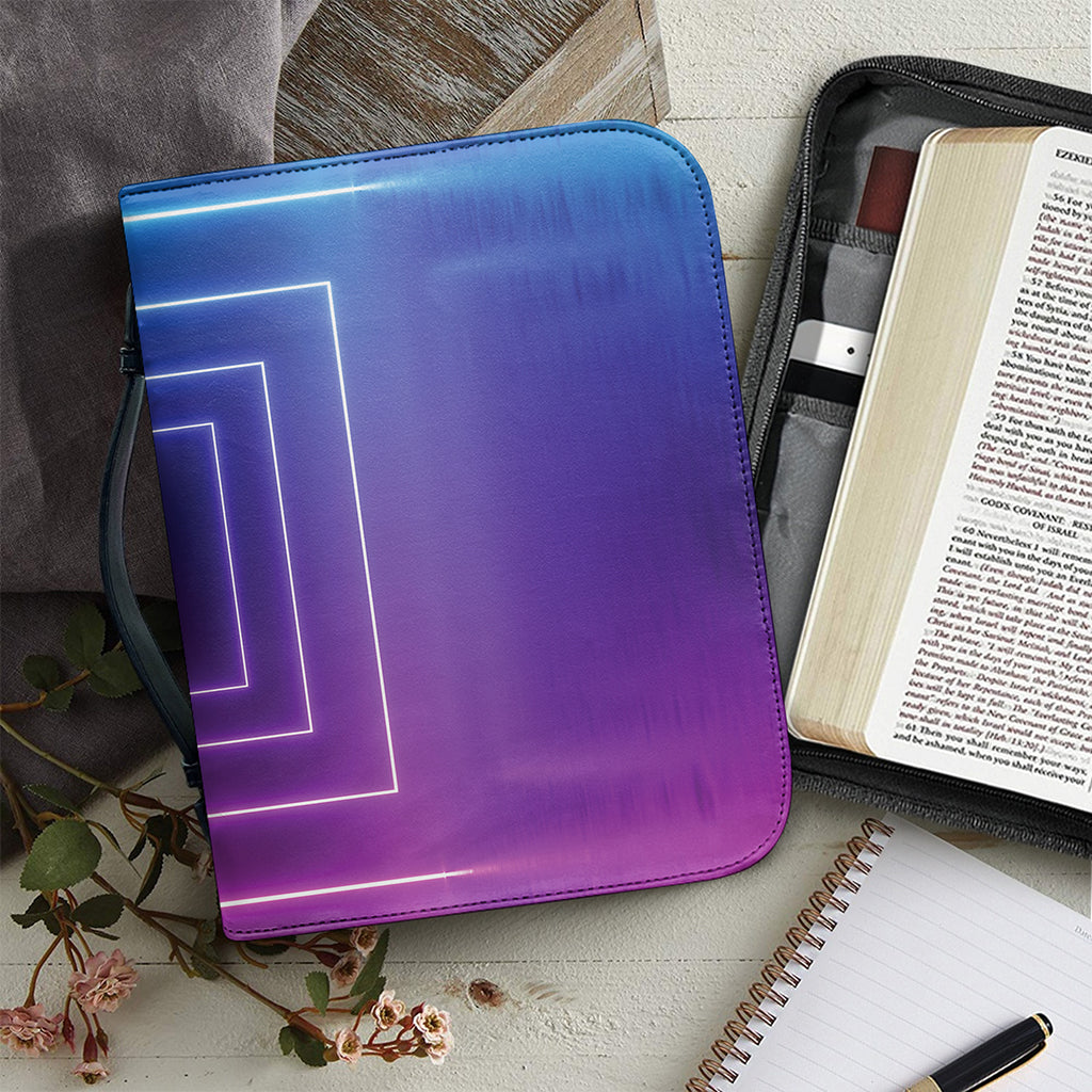 Pink And Teal Tunnel Lights Print Leather Bible Cover