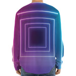 Pink And Teal Tunnel Lights Print Long Sleeve Baseball Jersey
