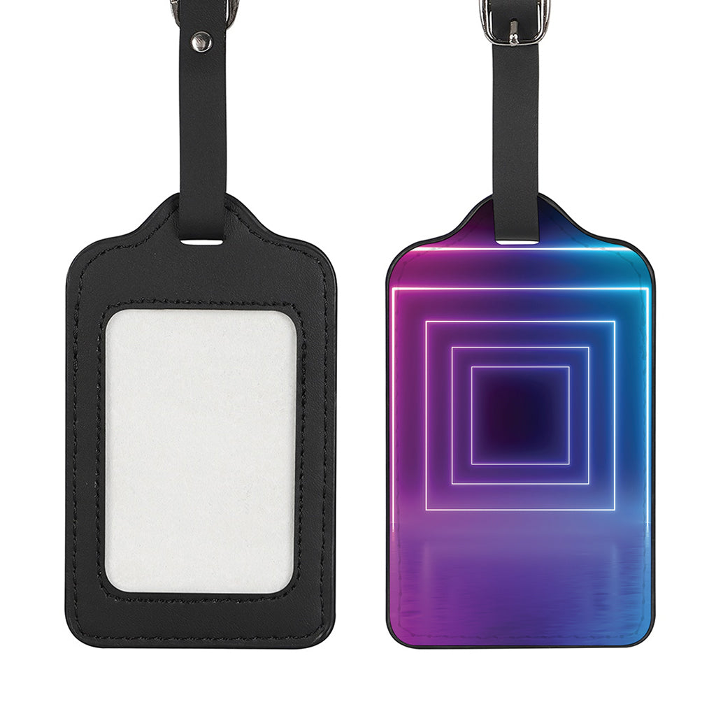 Pink And Teal Tunnel Lights Print Luggage Tag