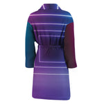 Pink And Teal Tunnel Lights Print Men's Bathrobe