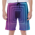 Pink And Teal Tunnel Lights Print Men's Beach Shorts