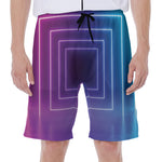 Pink And Teal Tunnel Lights Print Men's Beach Shorts