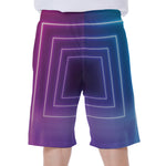 Pink And Teal Tunnel Lights Print Men's Beach Shorts