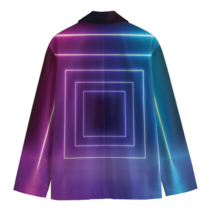 Pink And Teal Tunnel Lights Print Men's Blazer