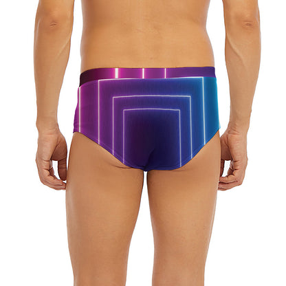 Pink And Teal Tunnel Lights Print Men's Briefs